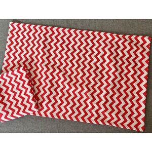 Red White Chevron Pillowcases Pair Standard 100% Cotton Zig Zag Envelope Close